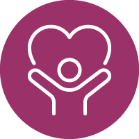 Icon: Outline of person holding heart shape