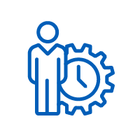 Icon: Outline of person with cog