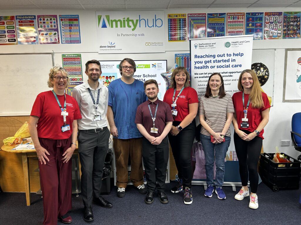 Summer school partners including staff from the ICS Outreach team, AmityHub and Stoke-on-Trent College.
