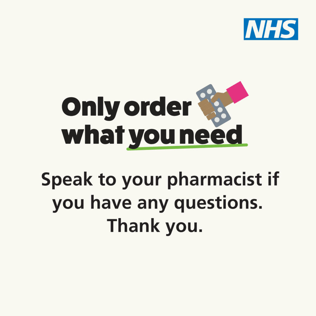 Prescriptions - Only order what you need